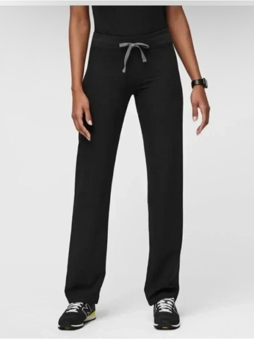 FIGS High-Waisted Livingston Scrub Pants Black Small Tall (S/T)